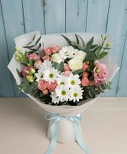 Букет цветов из:  Розы, Лизиантусы и Хризантемы #REPLACE_PRED# Апастово