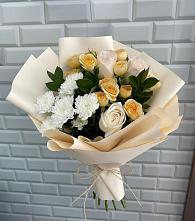 Букет цветов из:  Розы и Хризантемы в Апастово
