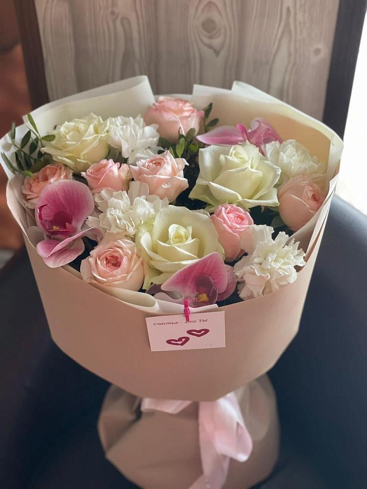 Букет цветов из: Орхидеи, Розы и Гвоздики в Апастово