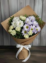 Букет цветов из:  Хризантемы и Розы в Апастово