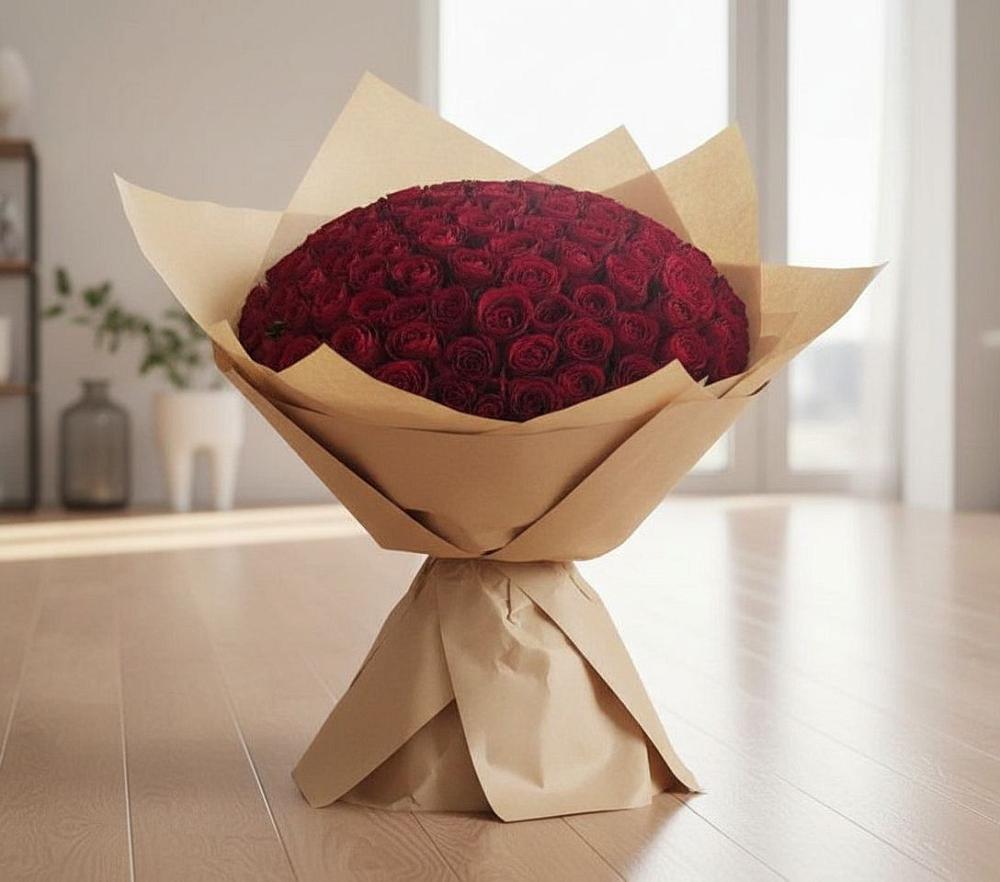 Букет 101 Красная роза в Апастово