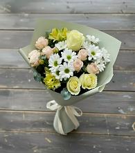Букет цветов из:  Альстромерии, Розы и Хризантемы в Апастово